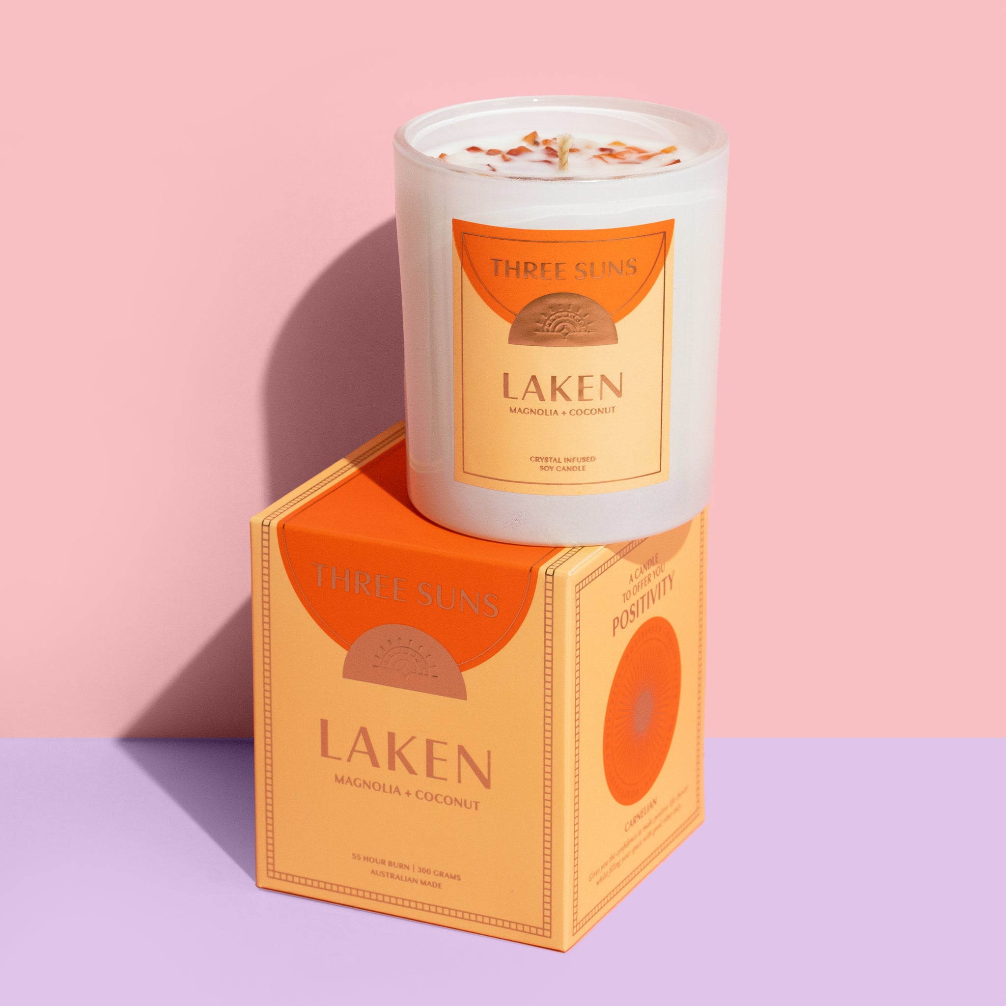 Large Crystal Infused Candles by Three Suns