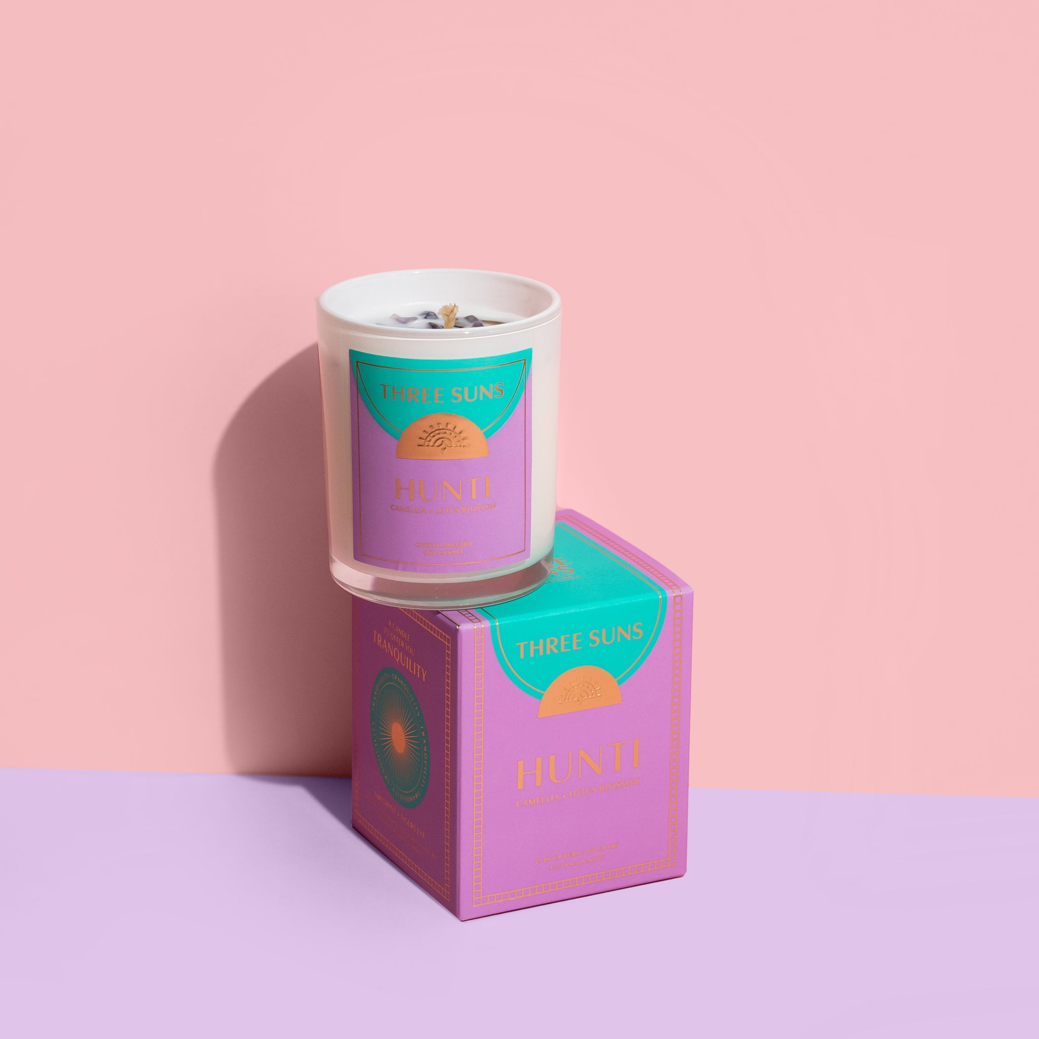 Mini Crystal Infused Candles by Three Suns