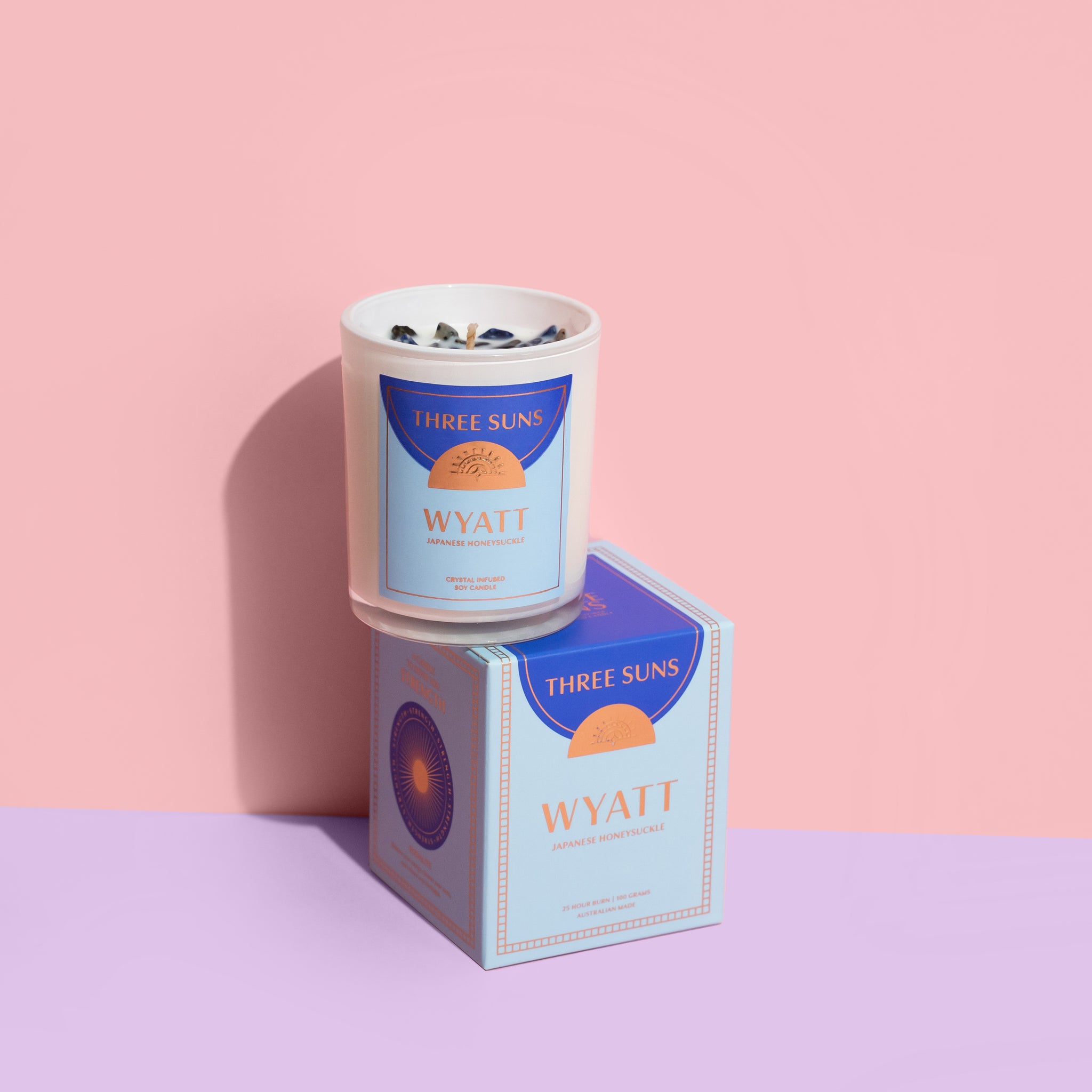 Mini Crystal Infused Candles by Three Suns