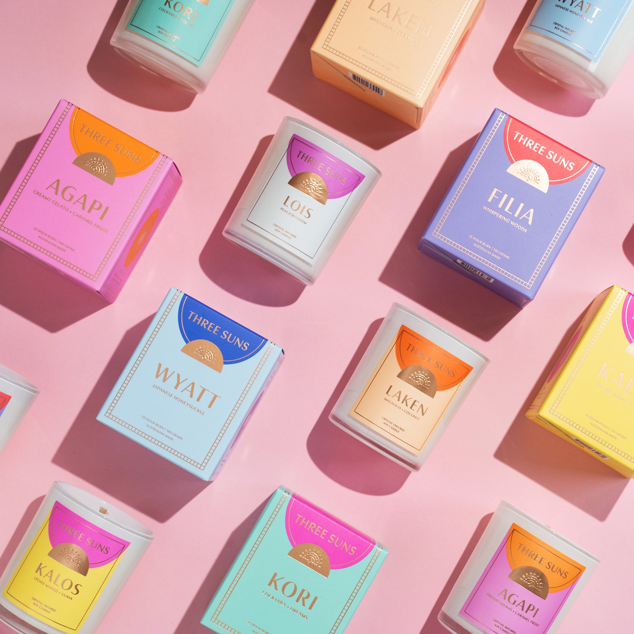 Mini Crystal Infused Candles by Three Suns